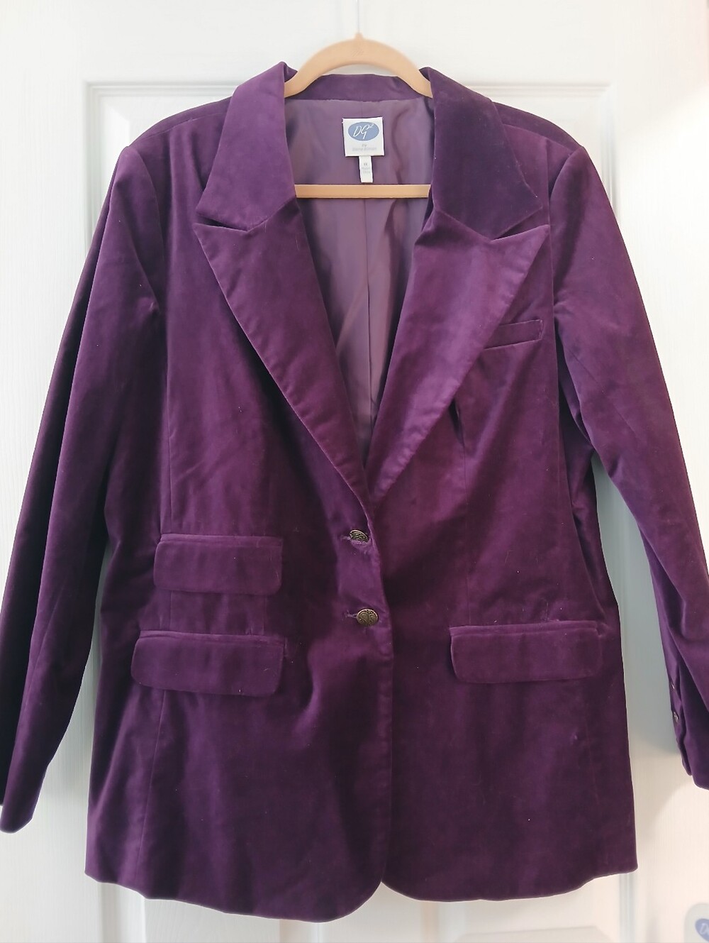 DG2 by Diane Gilman Plum Velvet Blazer